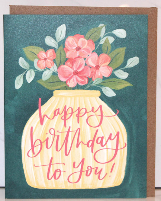 Birthday Flower Vase Greeting Card