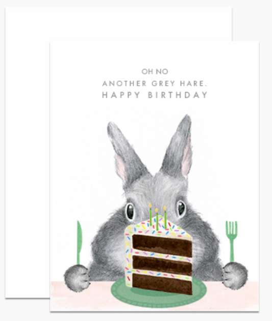 Another Grey Hare - Happy Birthday Card