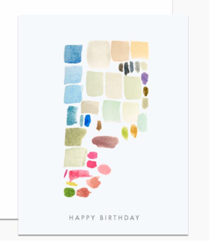 Happy Birthday Paint Strokes Card