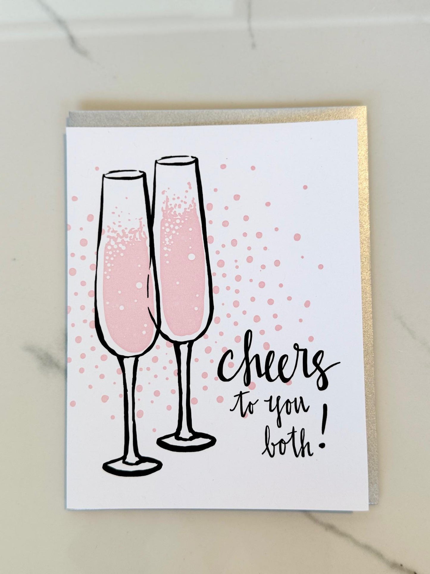 Champagne Flute Wedding Card