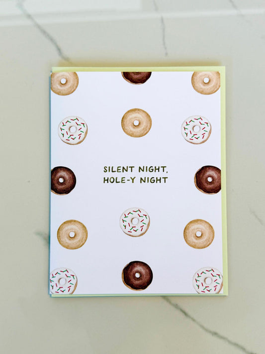 Silent Night Hole-y Night Greeting Card