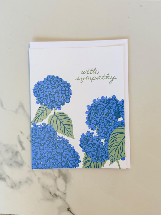 Blue Hydrangea Sympathy Greeting Card