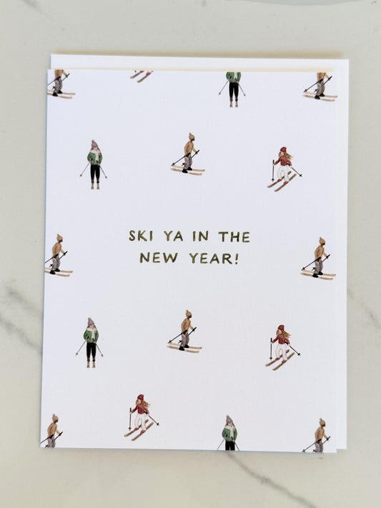 Ski Ya in the New Year Greeting Card