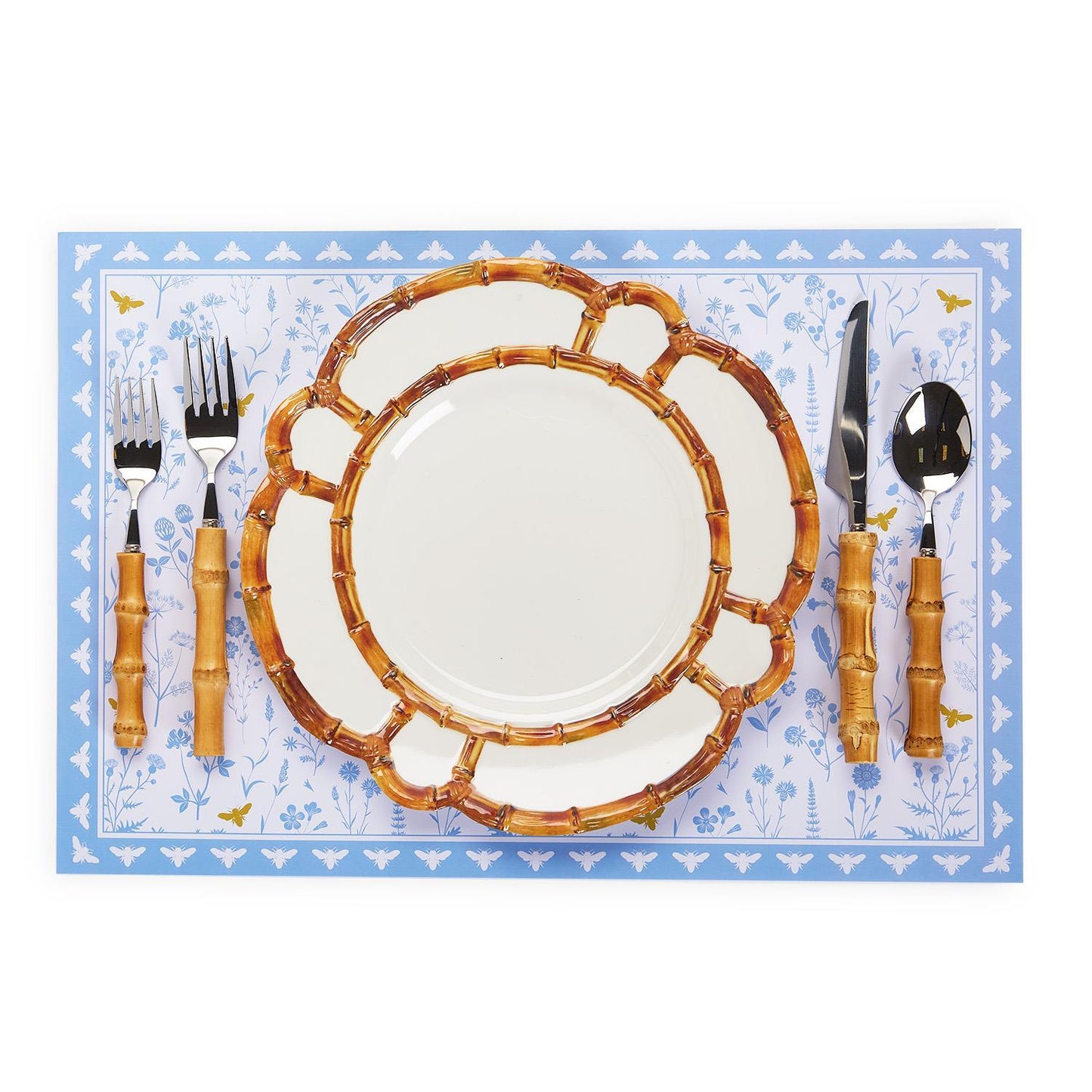 40 Piece Paper Blue and White Placemat