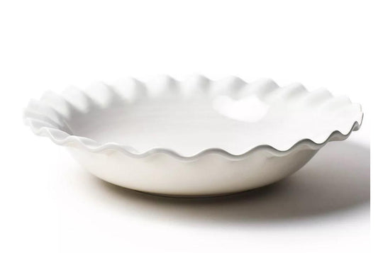 13" White Ruffle Pasta Bowl