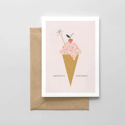 Happy Birthday Ice Cream Cone Card