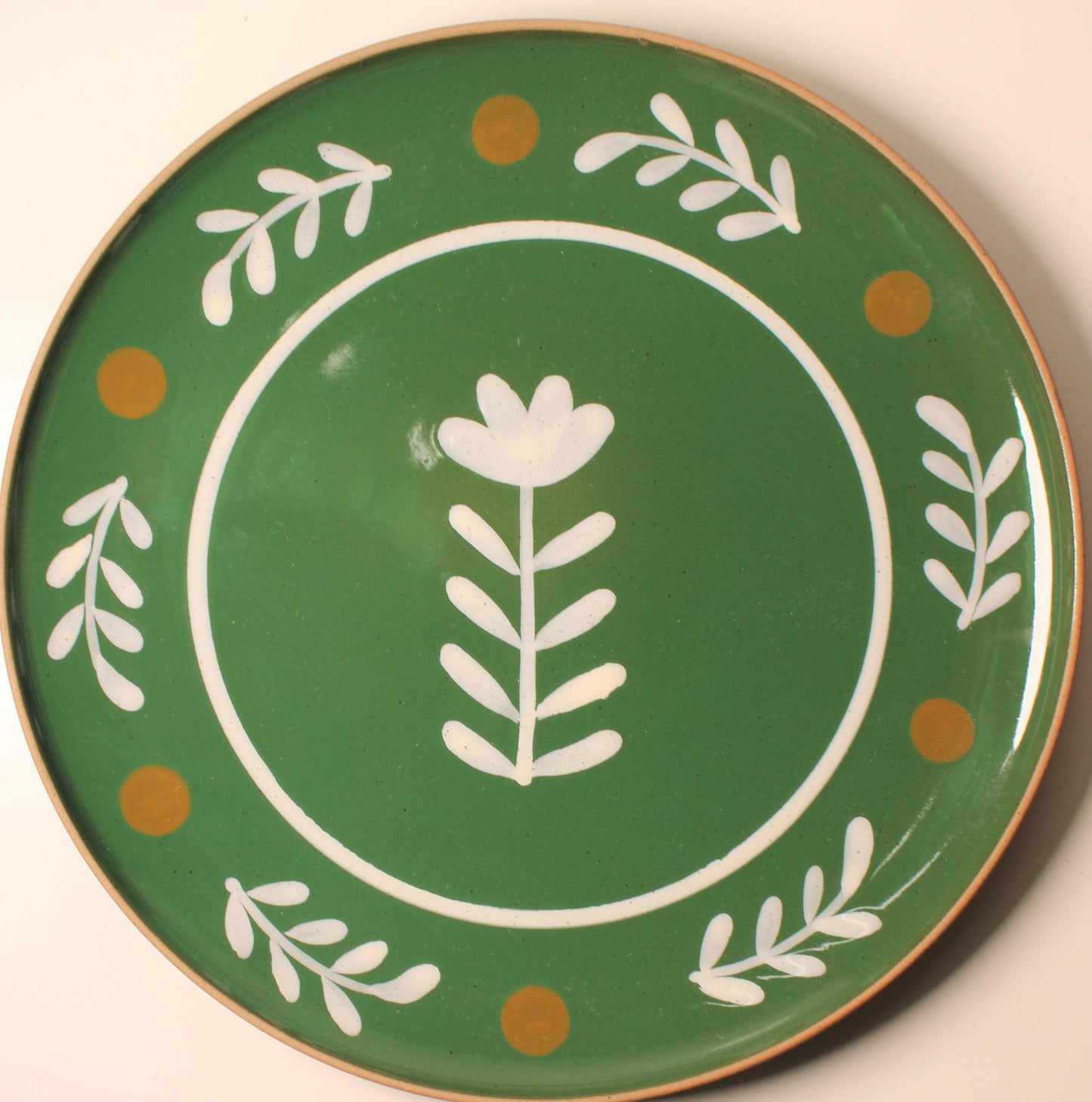 Dark Green and White Floral Serving Platter