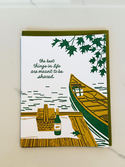 Canoe for Two Love Greeting Card