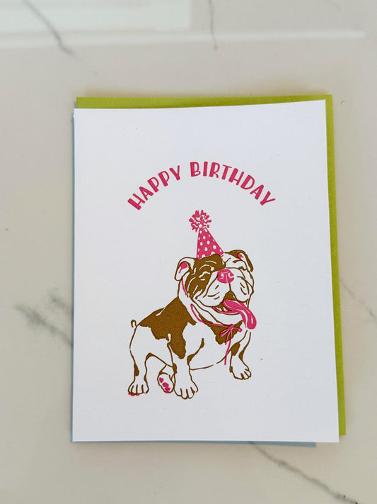 Bulldog Birthday Greeting Card