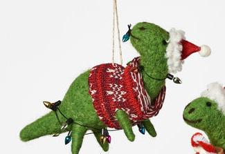 Dinosaur Wrapped In Lights Ornament