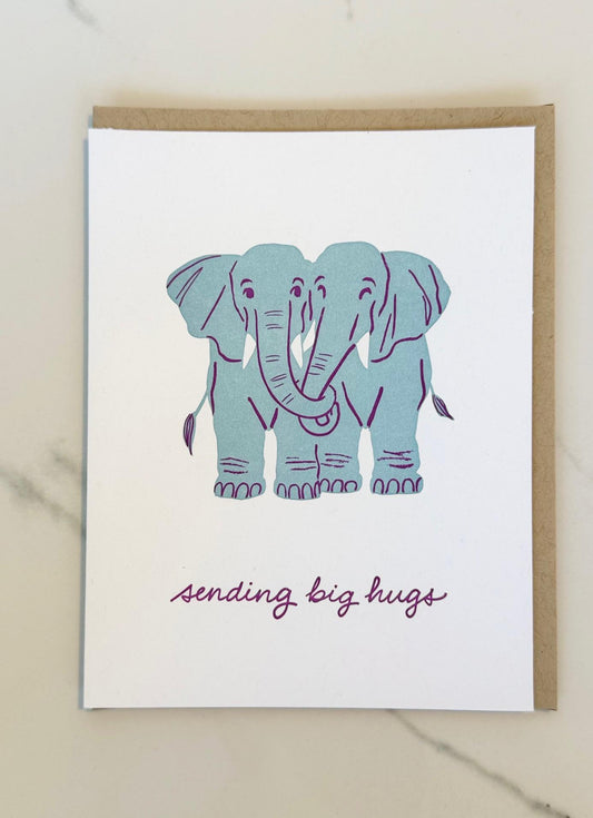 Elephant Hugs Greeting Card