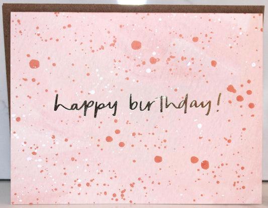 Speckled Happy Birthday Greeting Card