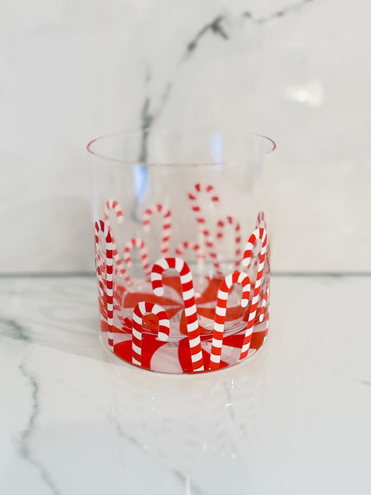 Candy Cane Double Old Fashion Glass