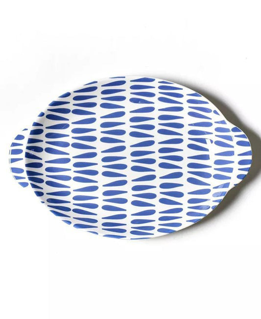 Iris Blue Drop 15 Handled Oval Platter