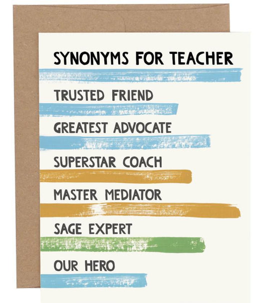 Synonyms for Teacher Card