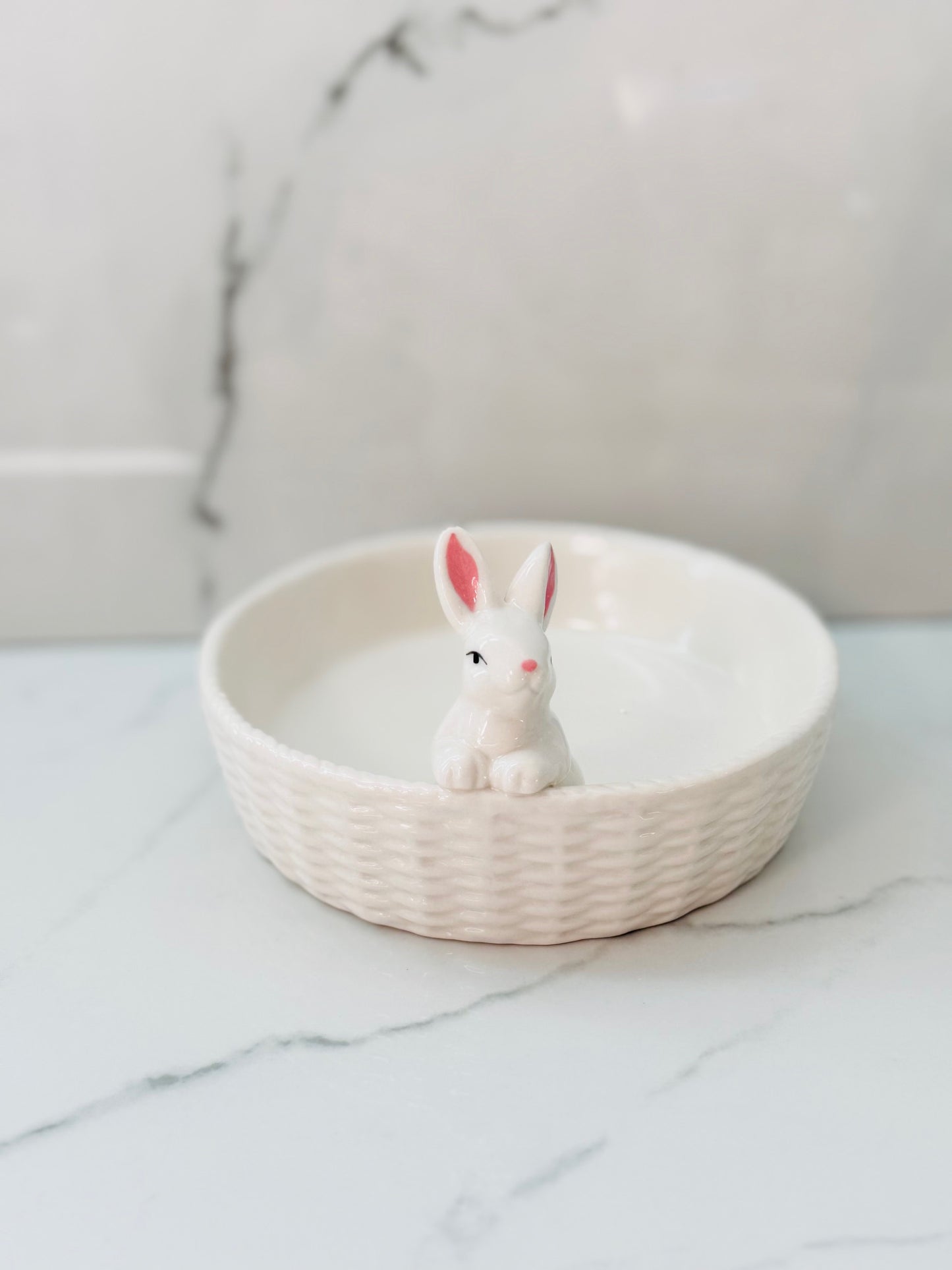 Porcelain Bunny Tidbit Dish (low)