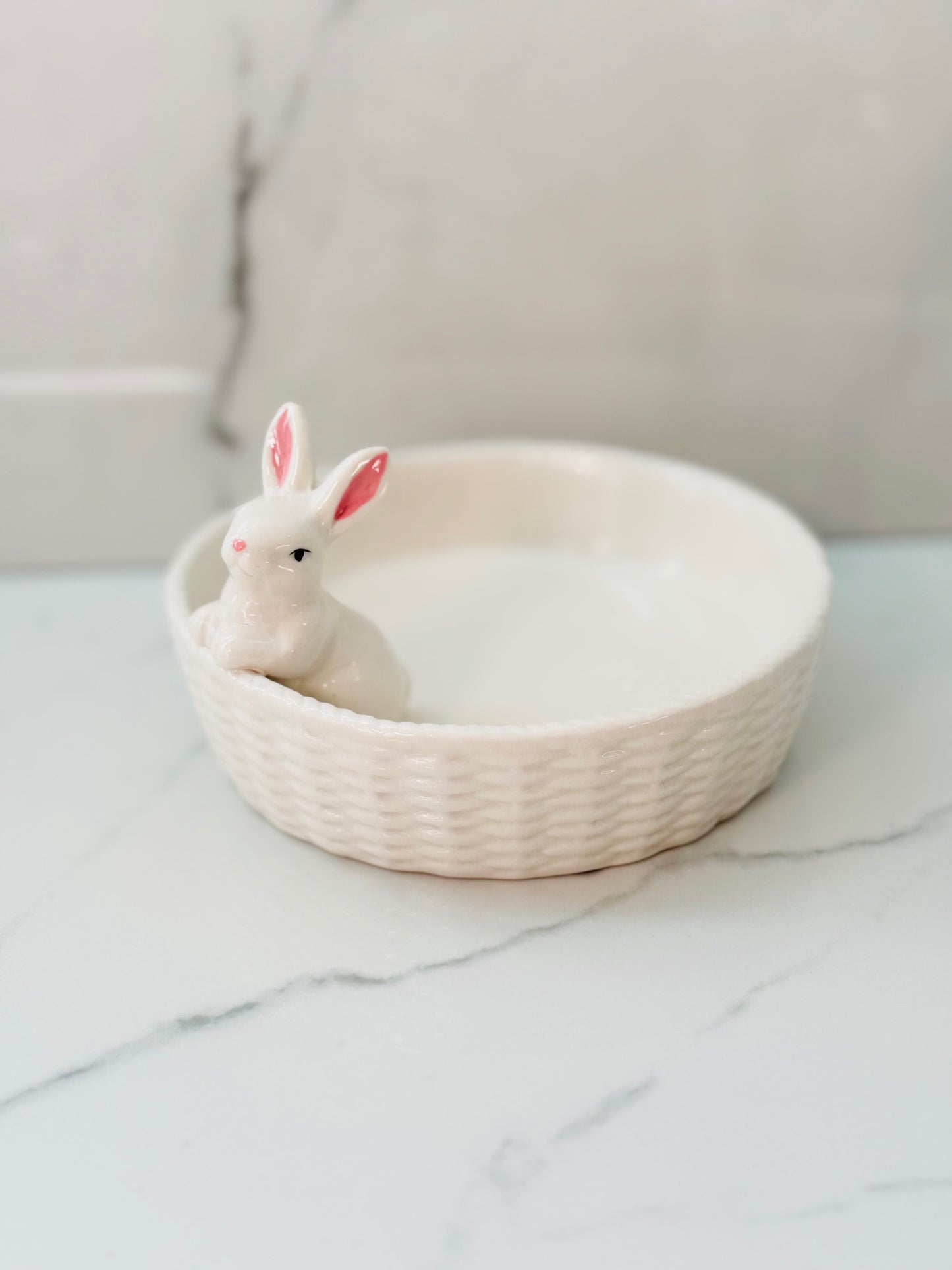 Porcelain Bunny Tidbit Dish (low)