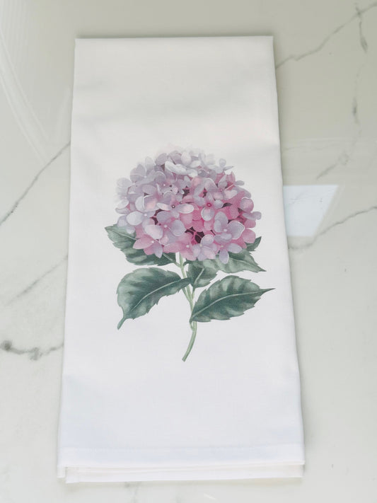 Pink Hydrangea Tea Towel