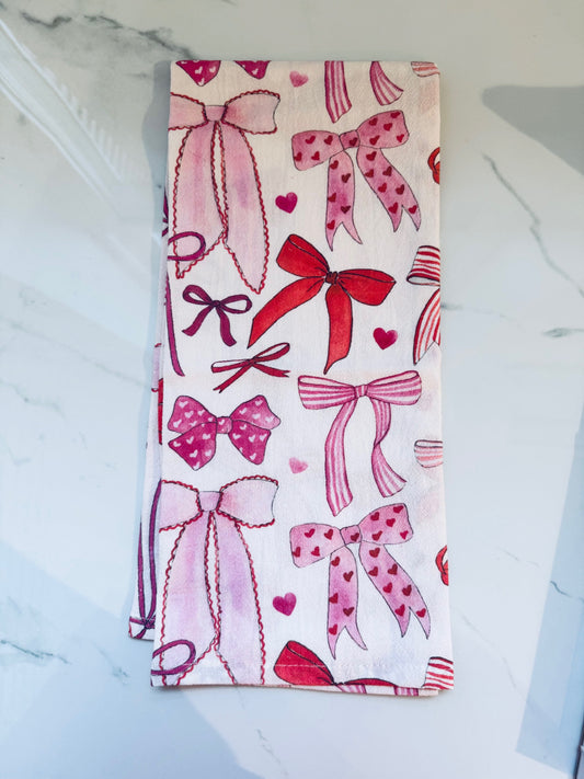 Pink Bows Kitchen Towel