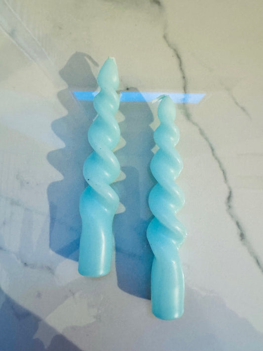 Blue Swirl Candle - Set of 2