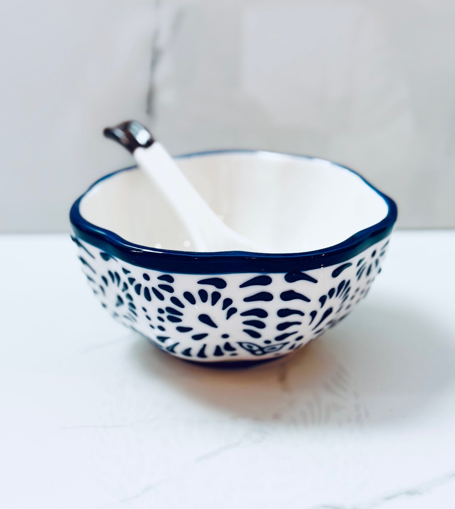 Blue Floral Dip Bowl Set