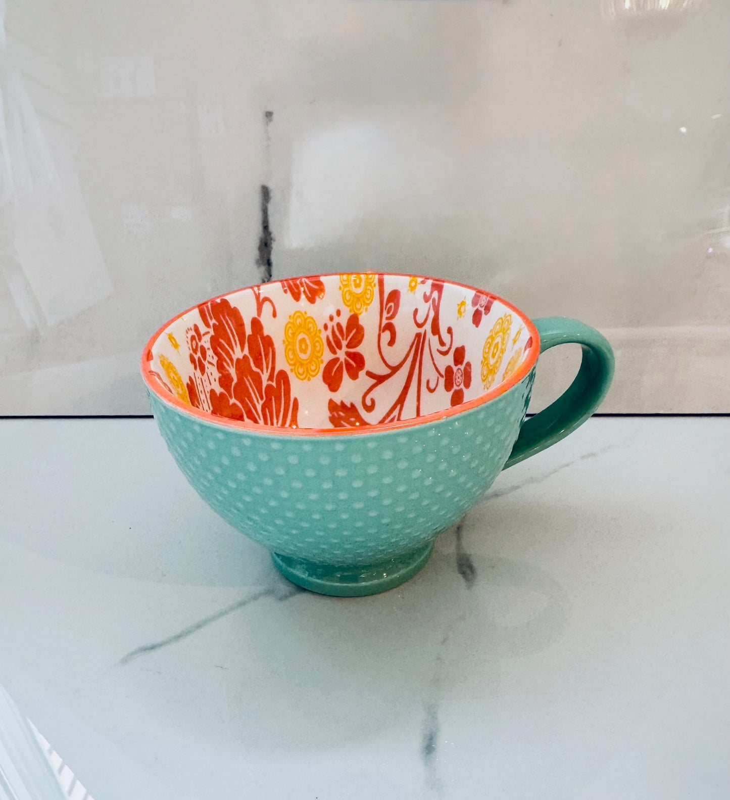 Patterned Mug - Aqua