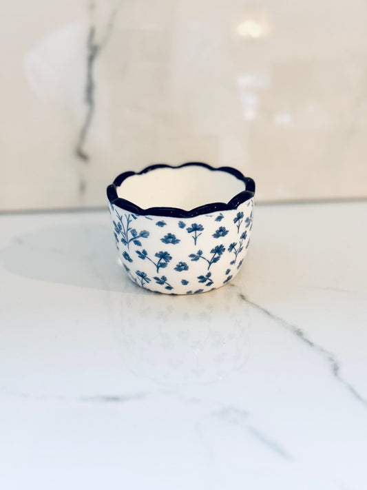 Blue and White Floral Ramekin