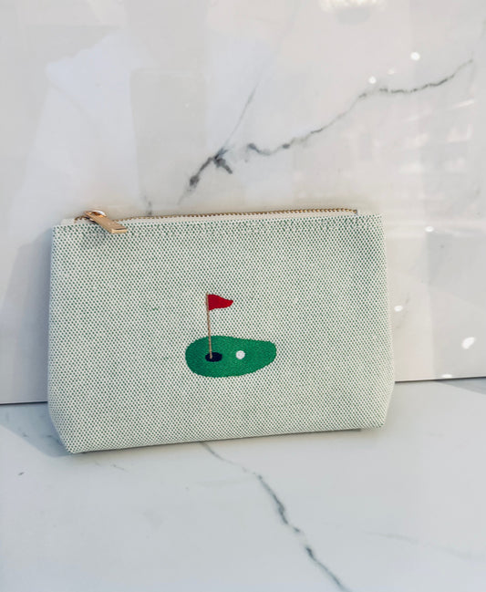 Golf Tee Embroidered Luxe Linen Case