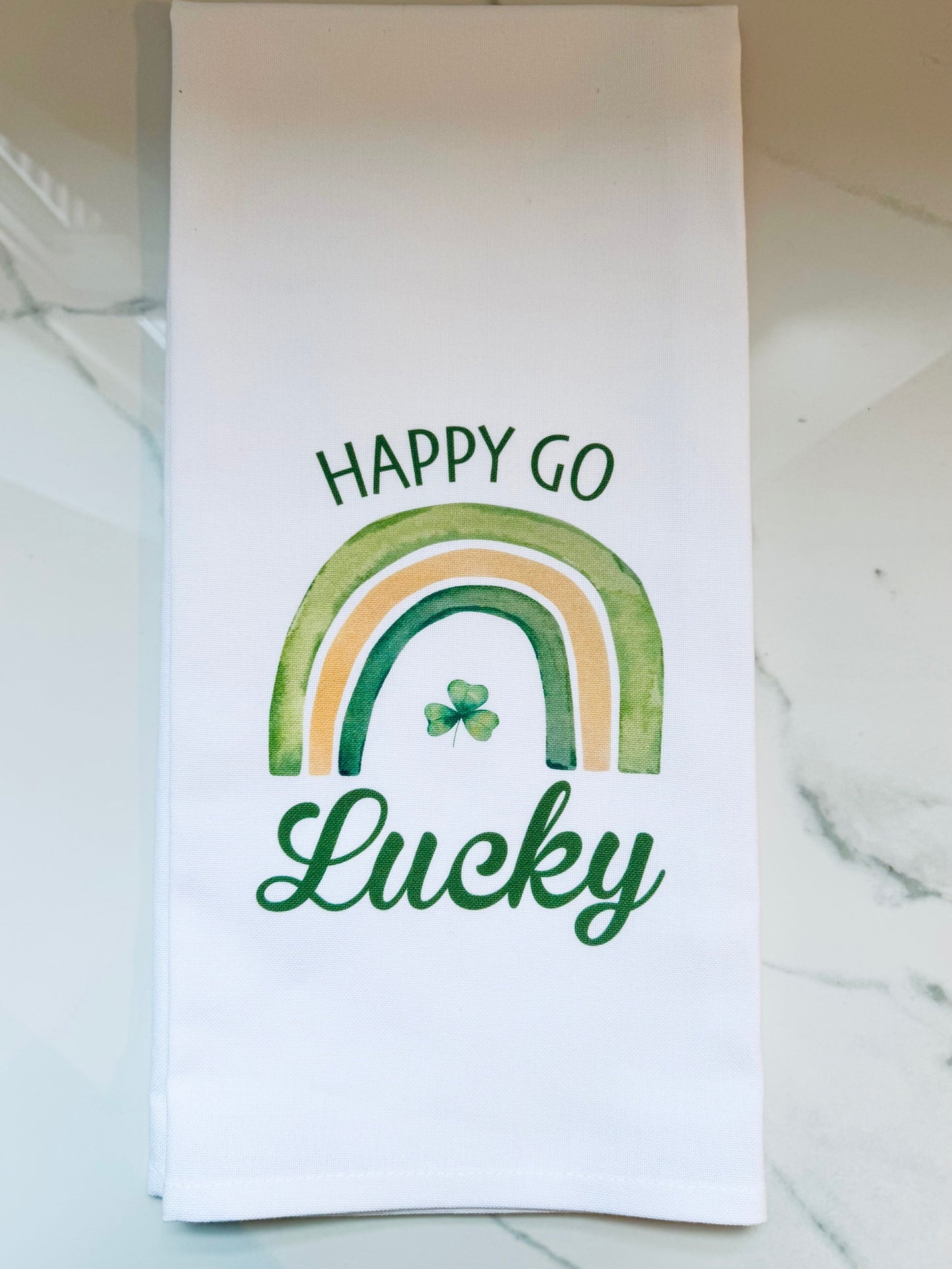 Happy Go Lucky Tea Towel