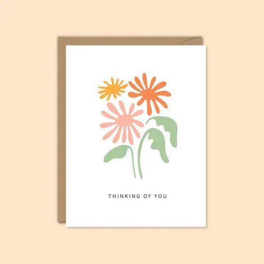 Orange Flower Thinking of You Card