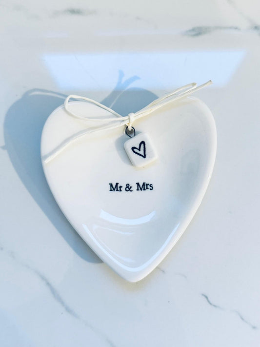 Mr. and Mrs. Heart Ring Dish