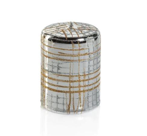 Metallic Silver and Gold 4" Tall Pillar Candle