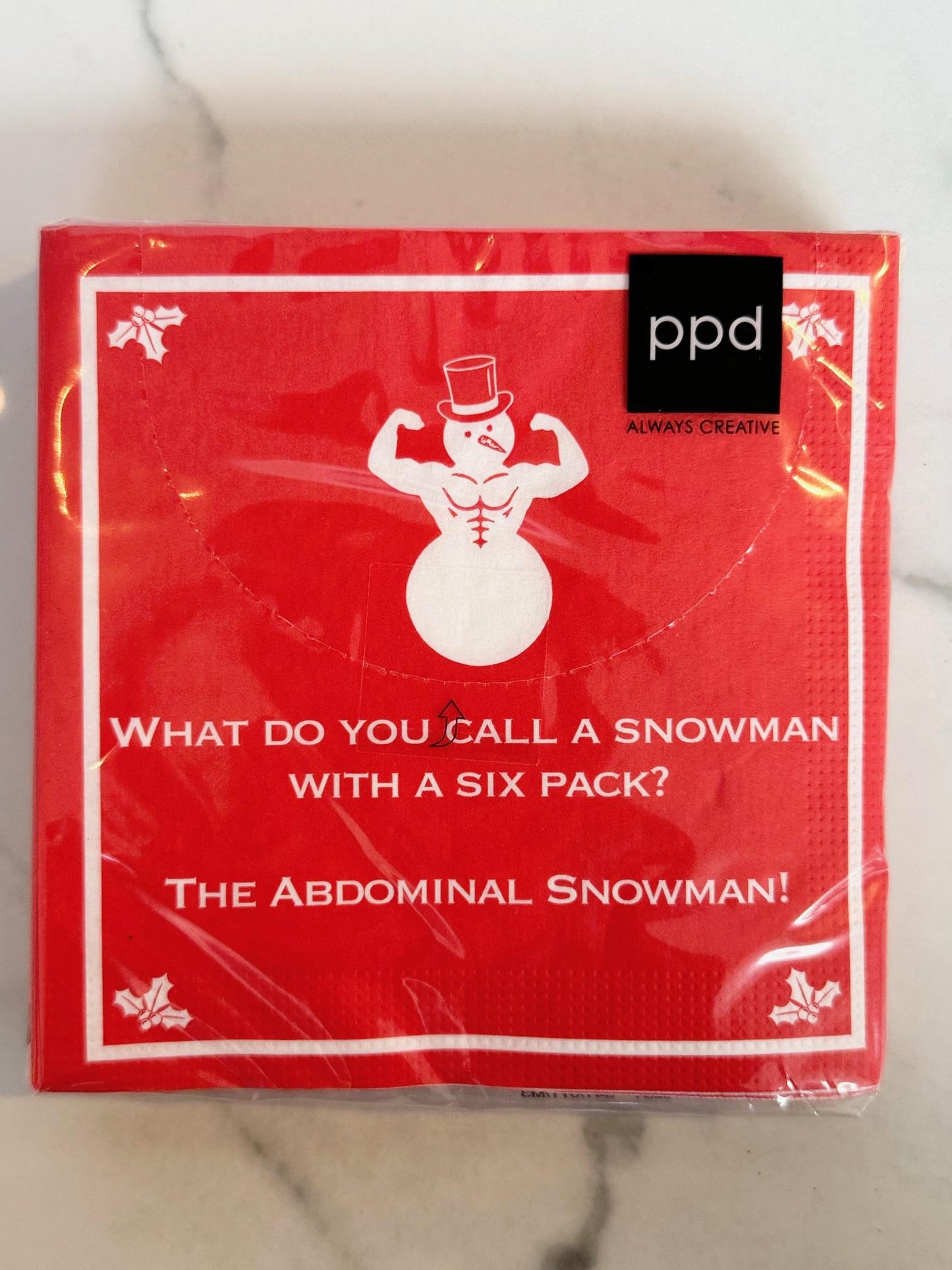 Abdominal Snowman Cocktail Napkins