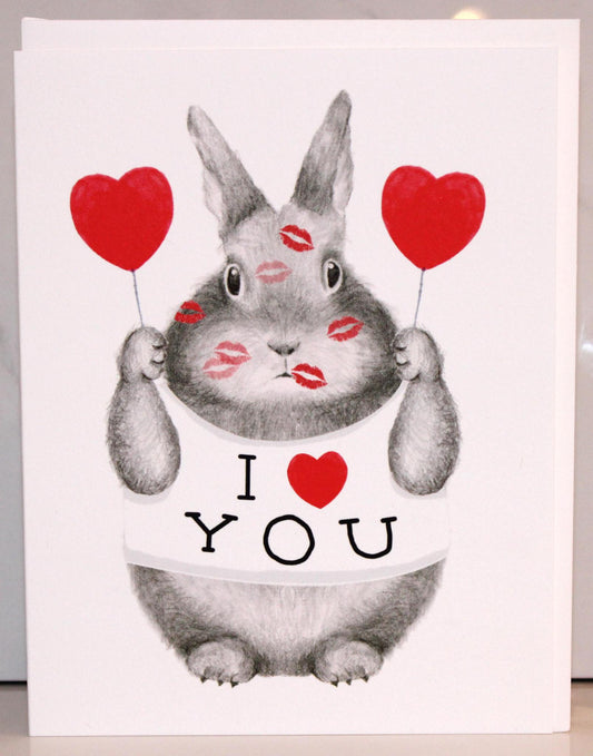 I Heart You Bunny Greeting Card