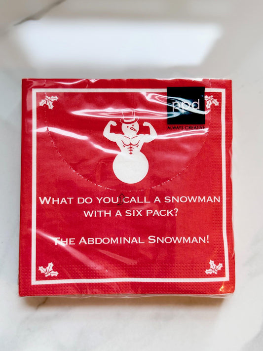 Abdominal Snowman Cocktail Napkins